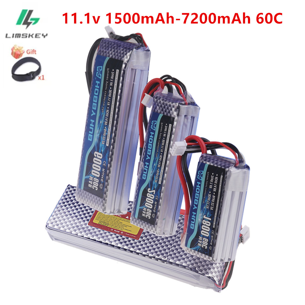 Rc Helicopter Battery - Baterai Limokey 1500mAh-7200mAh 11.1V Lipo untuk