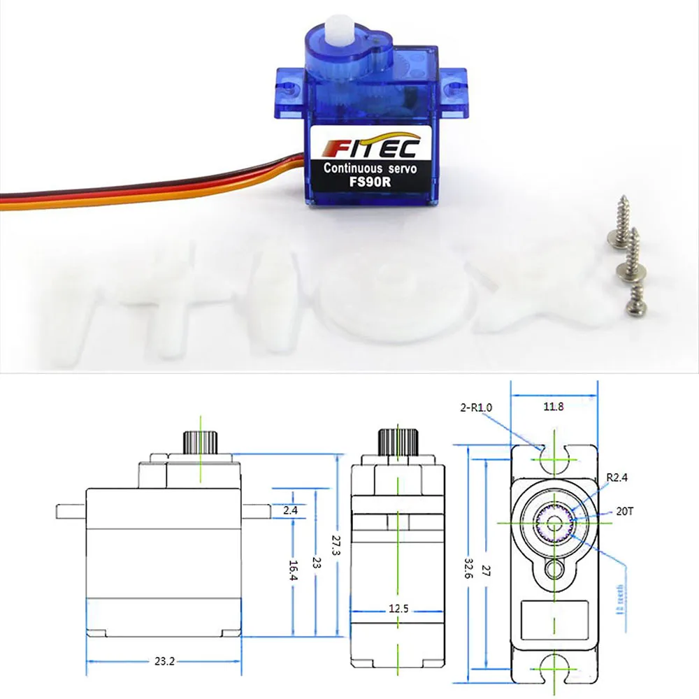 Feetech Mini FS90R mikro Servo - Rc Helicopter Parts ulasan dan harga